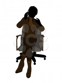 Royalty Free Clipart Image of a Businesswoman in an Office Chair