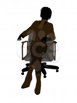 Royalty Free Clipart Image of a Businesswoman in an Office Chair