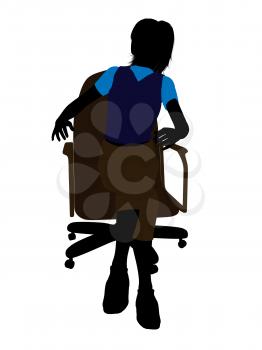 Royalty Free Clipart Image of a Woman Sitting in a Chair