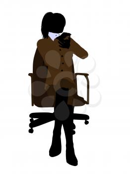 Royalty Free Clipart Image of a Woman Sitting in a Chair