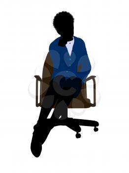 Royalty Free Clipart Image of a Woman in an Office Chair