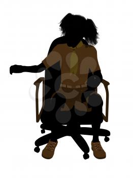 Royalty Free Clipart Image of a Girl in a Chair