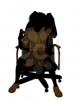 Royalty Free Clipart Image of a Girl in a Chair