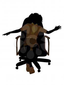 Royalty Free Clipart Image of a Girl in a Chair