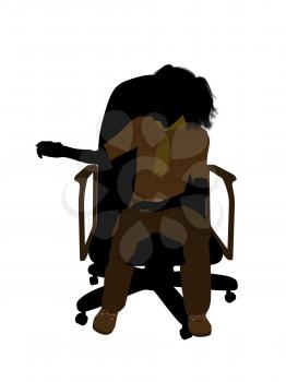 Royalty Free Clipart Image of a Girl in a Chair