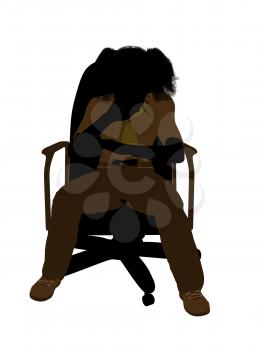 Royalty Free Clipart Image of a Girl in a Chair