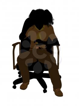 Royalty Free Clipart Image of a Girl in a Chair