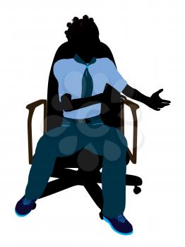 Royalty Free Clipart Image of a Girl in a Chair