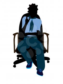 Royalty Free Clipart Image of a Girl in a Chair