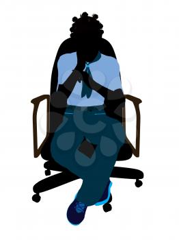 Royalty Free Clipart Image of a Girl in a Chair