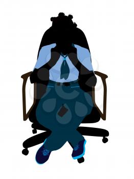 Royalty Free Clipart Image of a Girl in a Chair