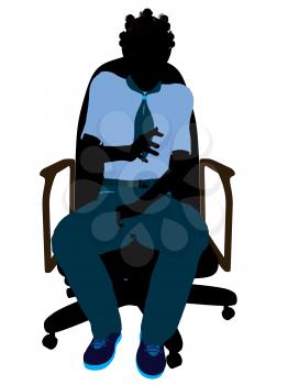 Royalty Free Clipart Image of a Girl in a Chair