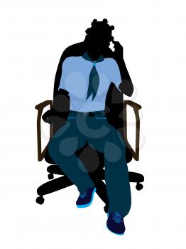 Royalty Free Clipart Image of a Girl in a Chair