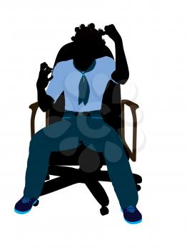 Royalty Free Clipart Image of a Girl in a Chair