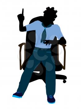 Royalty Free Clipart Image of a Girl in a Chair