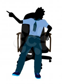 Royalty Free Clipart Image of a Girl in a Chair