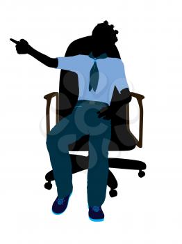 Royalty Free Clipart Image of a Girl in a Chair