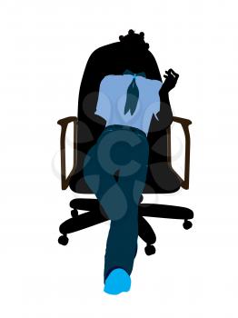 Royalty Free Clipart Image of a Girl in a Chair