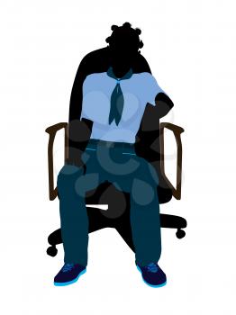 Royalty Free Clipart Image of a Girl in a Chair