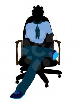 Royalty Free Clipart Image of a Girl in a Chair