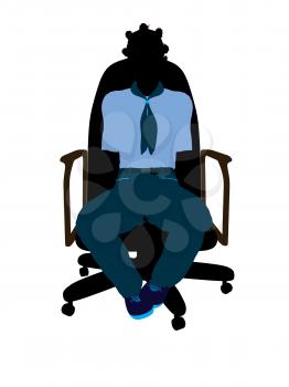 Royalty Free Clipart Image of a Girl in a Chair