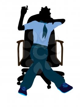 Royalty Free Clipart Image of a Girl in a Chair