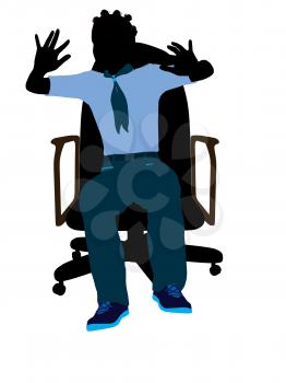 Royalty Free Clipart Image of a Girl in a Chair