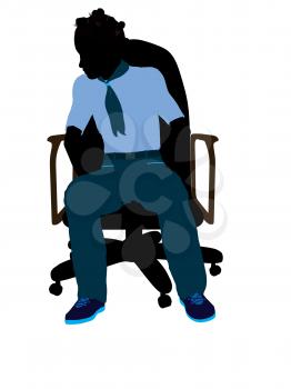 Royalty Free Clipart Image of a Girl in a Chair