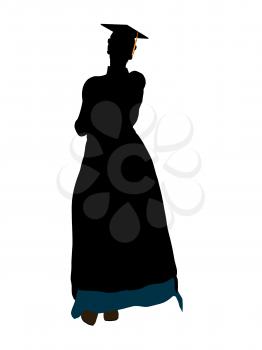 Royalty Free Clipart Image of a Female Graduate