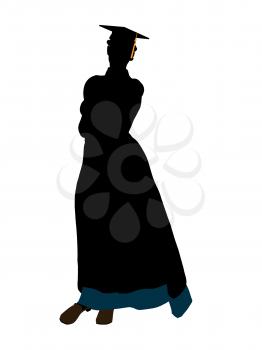 Royalty Free Clipart Image of a Female Graduate