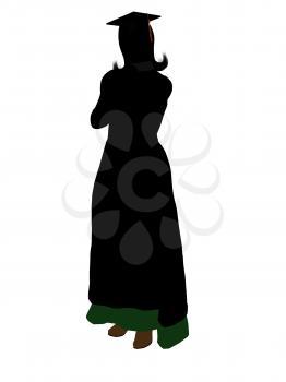 Royalty Free Clipart Image of a Female Graduate