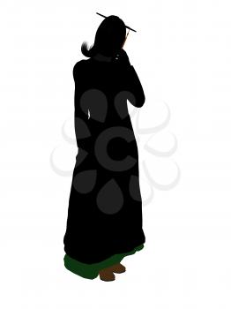 Royalty Free Clipart Image of a Female Graduate