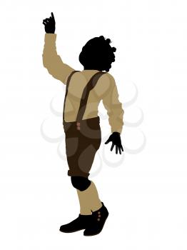 Royalty Free Clipart Image of a Little Boy Wearing Lederhosen