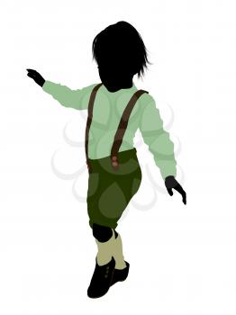 Royalty Free Clipart Image of a Little Boy in Lederhosen