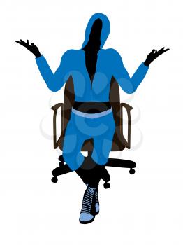 Royalty Free Clipart Image of a Woman in a Chair