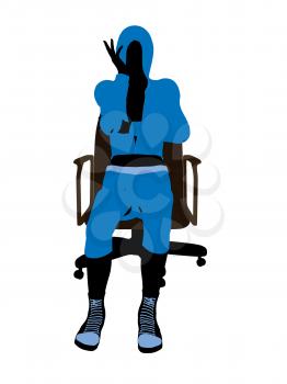 Royalty Free Clipart Image of a Woman in a Chair