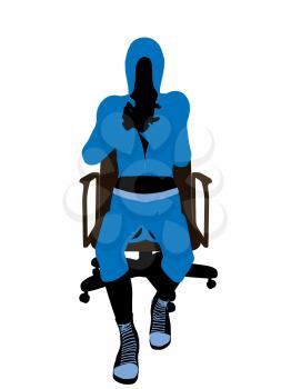 Royalty Free Clipart Image of a Woman in a Chair