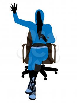 Royalty Free Clipart Image of a Woman in a Chair