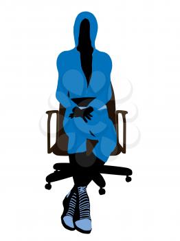 Royalty Free Clipart Image of a Woman in a Chair