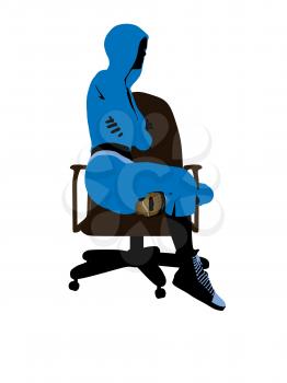 Royalty Free Clipart Image of a Woman in a Chair