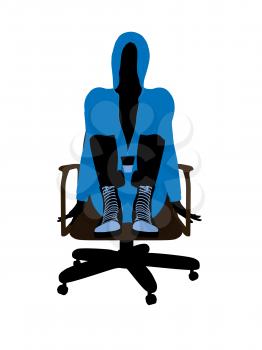 Royalty Free Clipart Image of a Woman in a Chair