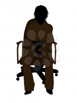 Royalty Free Clipart Image of a Woman in a Chair