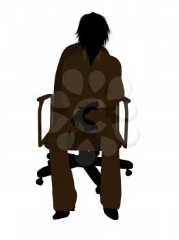 Royalty Free Clipart Image of a Woman in a Chair