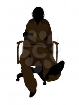 Royalty Free Clipart Image of a Woman in a Chair