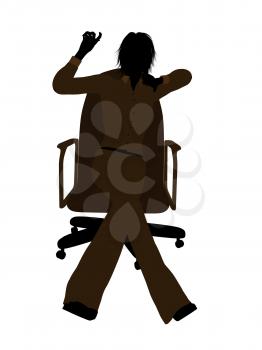 Royalty Free Clipart Image of a Woman in a Chair