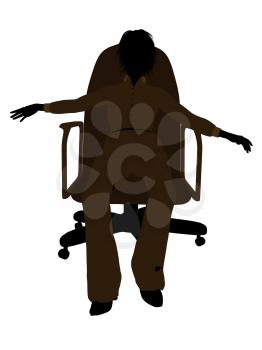 Royalty Free Clipart Image of a Woman in a Chair