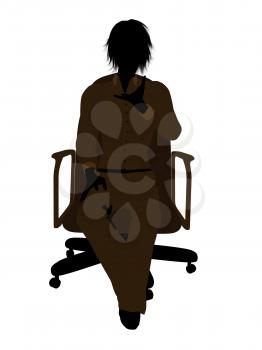 Royalty Free Clipart Image of a Woman in a Chair