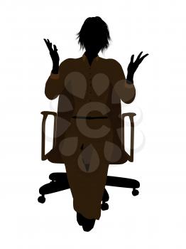 Royalty Free Clipart Image of a Woman in a Chair