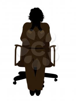 Royalty Free Clipart Image of a Woman in a Chair