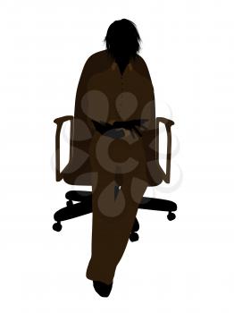 Royalty Free Clipart Image of a Woman in a Chair